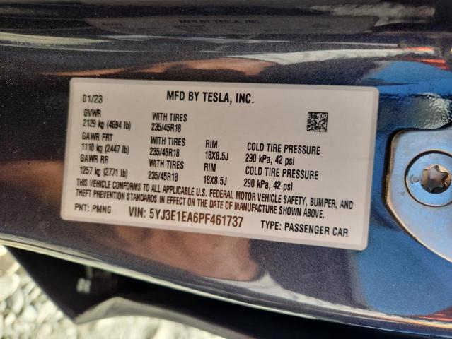 2023 TESLA MODEL 3 - 5YJ3E1EA6PF461737