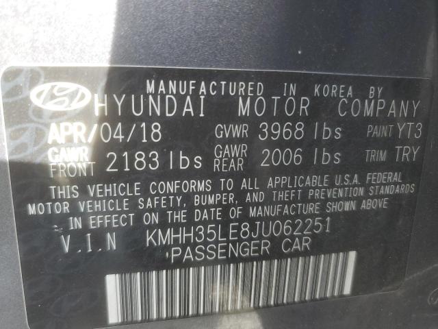 2018 HYUNDAI ELANTRA GT KMHH35LE8JU062251