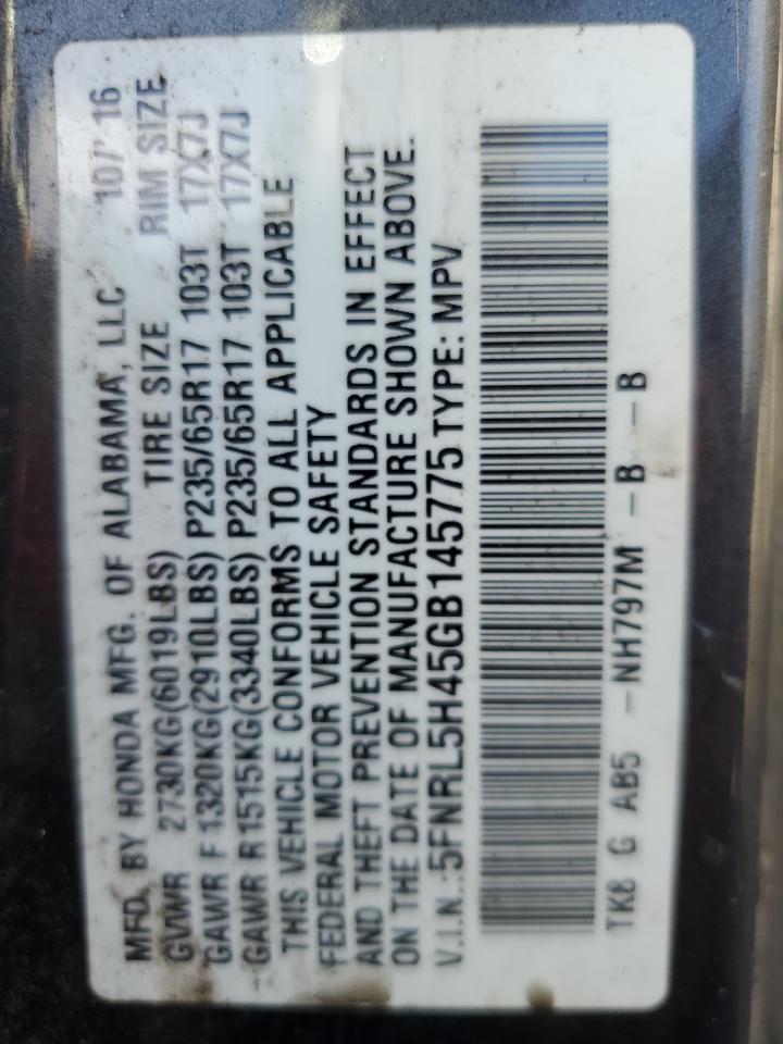 Lot #3282363272 2016 HONDA ODYSSEY EX