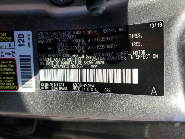 2020 TOYOTA SIENNA XLE 5TDYZ3DC2LS053573