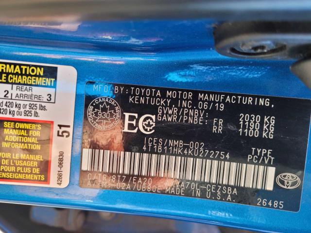 2019 TOYOTA CAMRY L - 4T1B11HK4KU272754