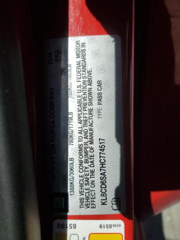 2017 CHEVROLET SPARK 1LT #3304935540