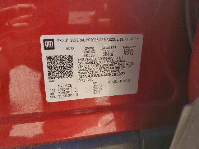 2022 CHEVROLET EQUINOX RS 3GNAXWEV4NS185927