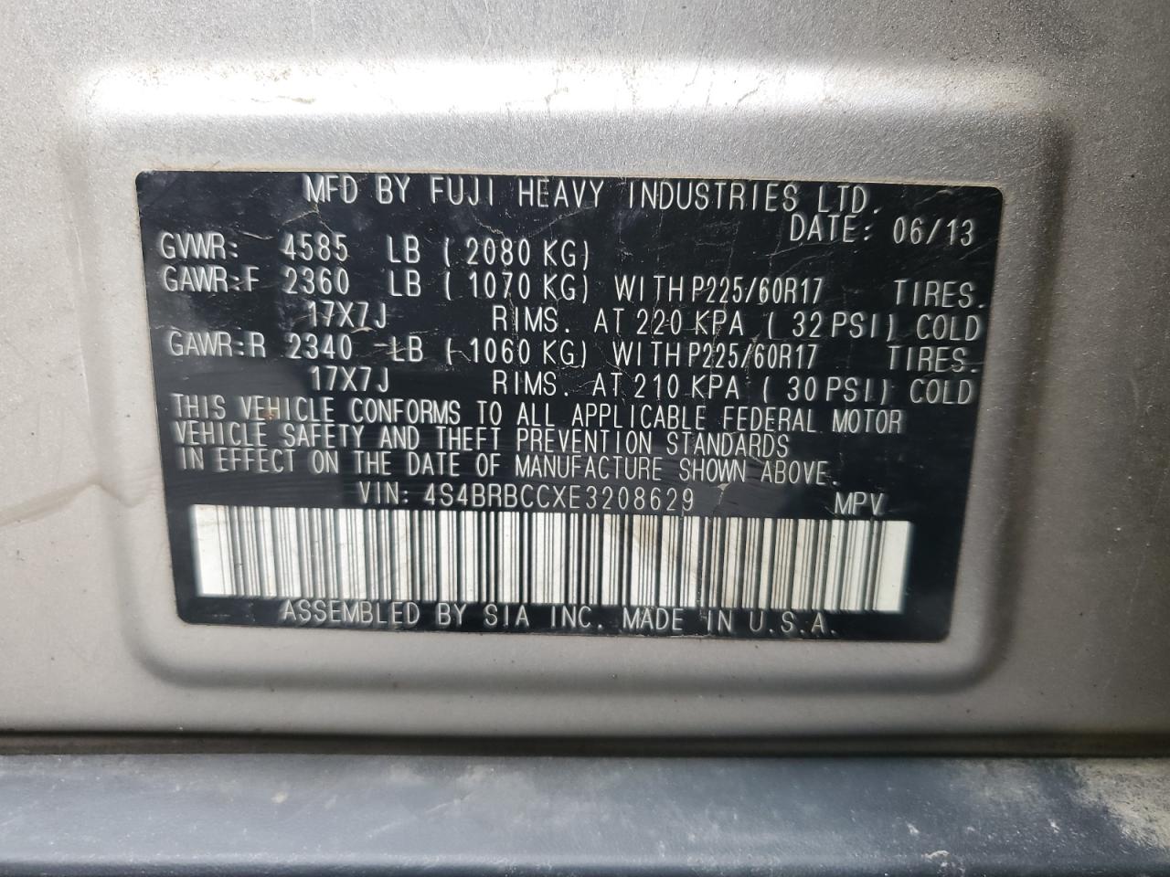 SUBARU OUTBACK 2.5I PREMIUM