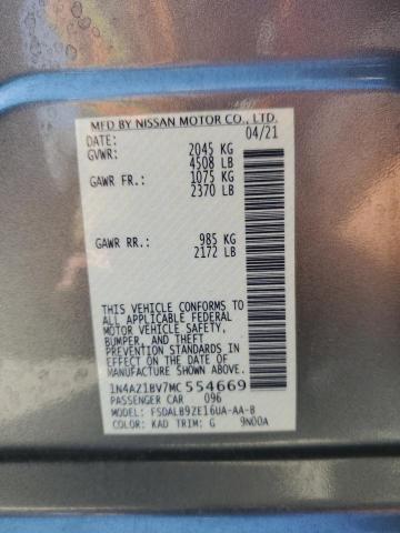 2021 NISSAN LEAF S 1N4AZ1BV7MC554669