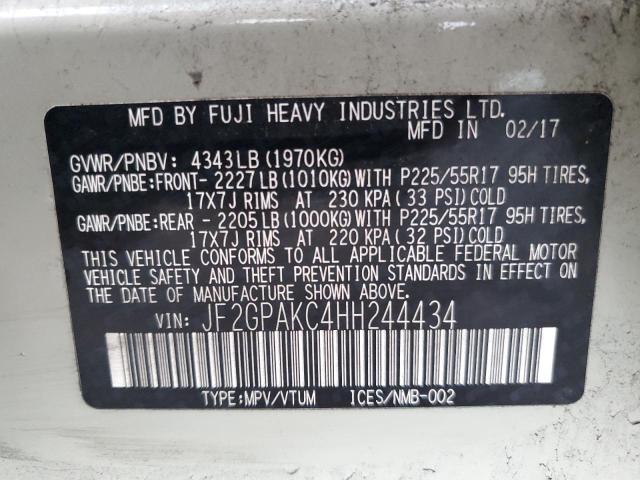 2017 SUBARU CROSSTREK LIMITED JF2GPAKC4HH244434