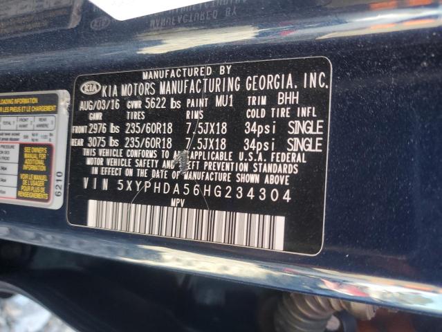 2017 KIA SORENTO EX - 5XYPHDA56HG234304