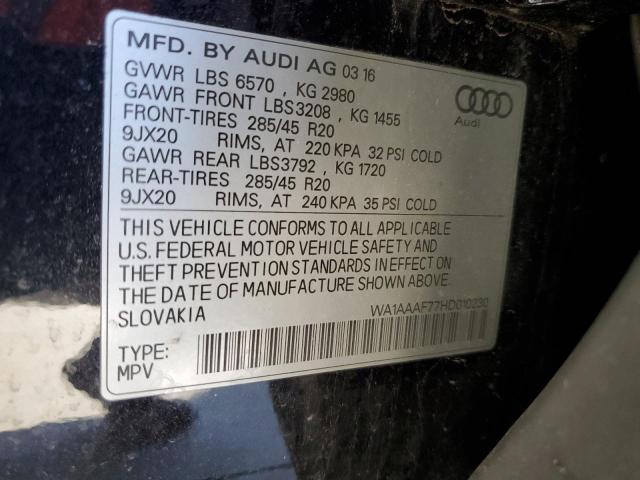 2017 AUDI Q7 PREMIUM WA1AAAF77HD010230