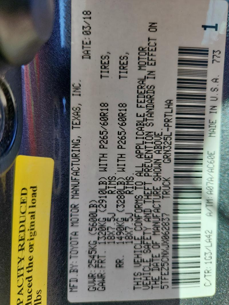 2018 TOYOTA TACOMA DOU - 5TFEZ5CNXJX062837