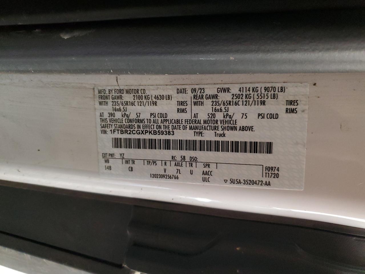 Lot #3302812923 2023 FORD TRANSIT T-