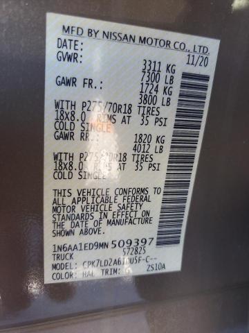 2021 NISSAN TITAN SV - 1N6AA1ED9MN509397