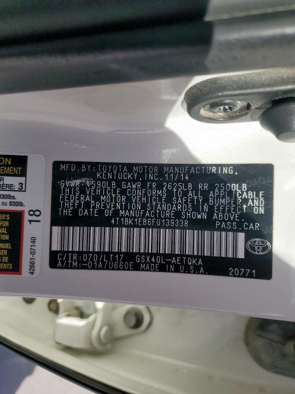 2015 TOYOTA AVALON XLE #3316109235