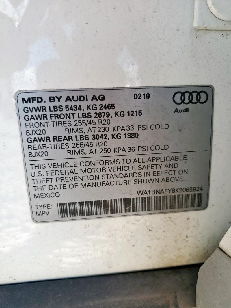 2019 AUDI Q5 PREMIUM - WA1BNAFY8K2065824