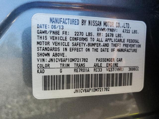 2013 INFINITI G37 BASE - JN1CV6AP1DM721782