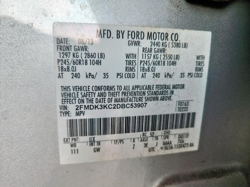 2013 FORD EDGE LIMIT - 2FMDK3KC2DBC53907