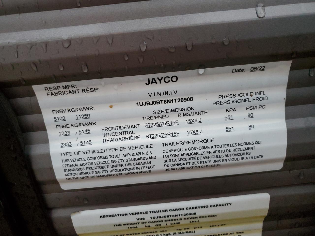 Lot #3296902836 2022 JAYCO JAY FLIGHT
