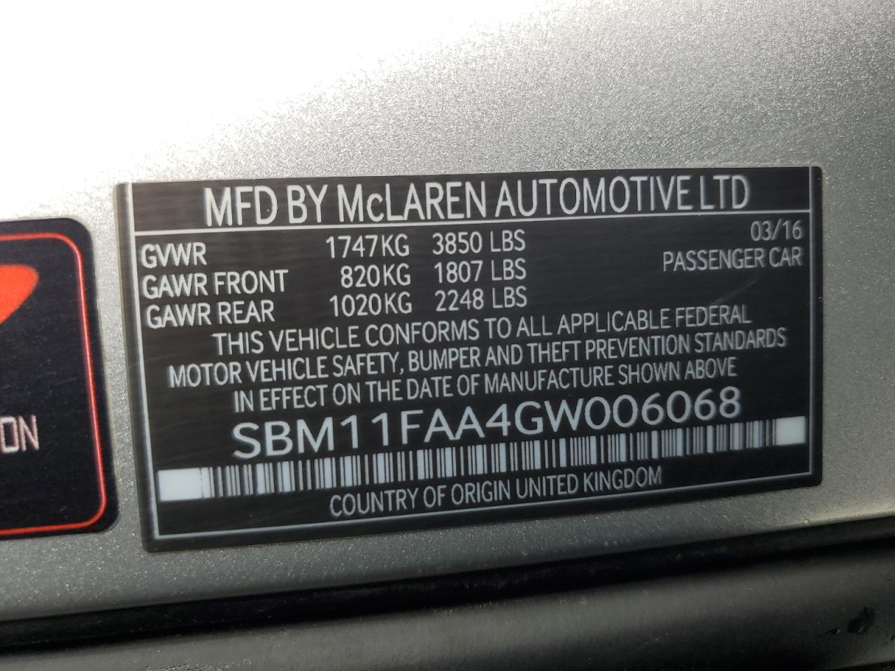 Lot #3279744942 2016 MCLAREN AUTOMOTIVE 650S SPIDE