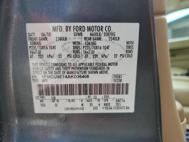 2010 FORD ESCAPE LIMITED - 1FMCU9E74AKD36408