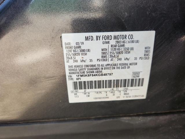 2019 FORD EXPLORER L - 1FM5K8F84KGB48797