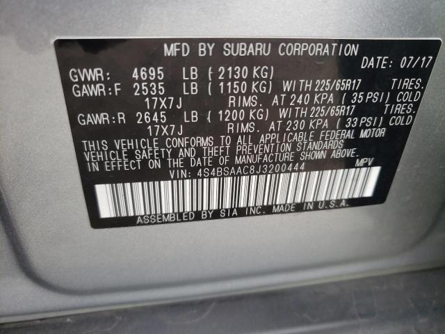 2018 SUBARU OUTBACK 2.5I 4S4BSAAC8J3200444