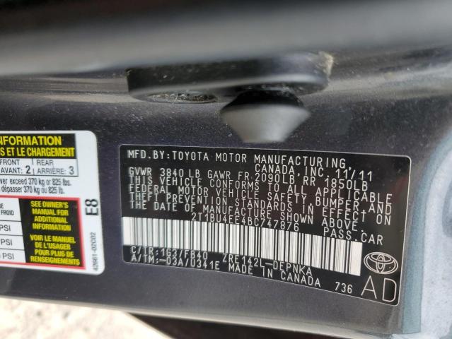2011 TOYOTA COROLLA BA - 2T1BU4EE4BC747876