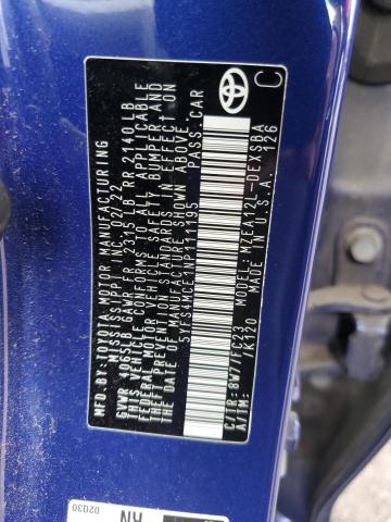 2022 TOYOTA COROLLA SE #3310480045