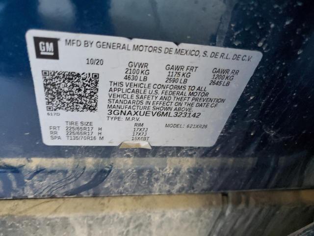 2021 CHEVROLET EQUINOX LT - 3GNAXUEV6ML323142