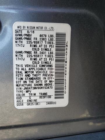 2016 NISSAN ROGUE S JN8AT2MV9GW153470