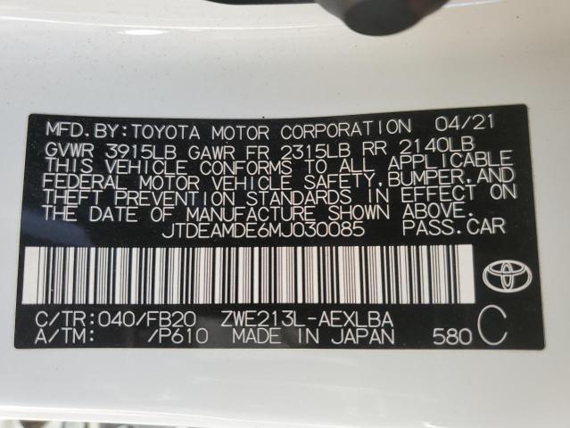 2021 TOYOTA COROLLA LE - JTDEAMDE6MJ030085