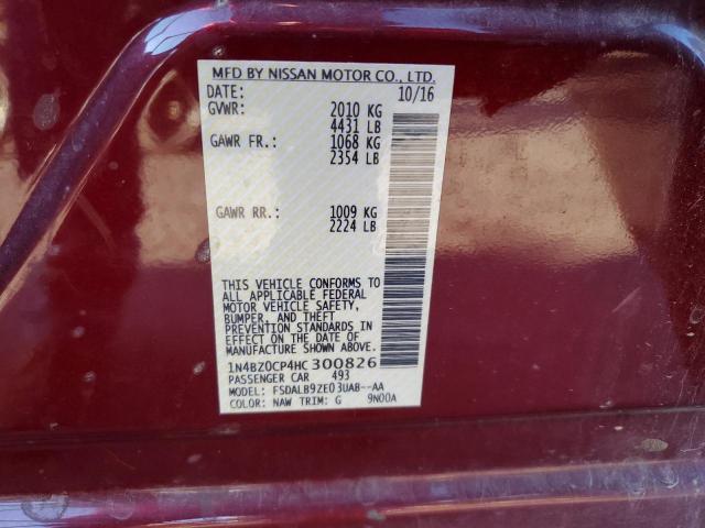 2017 NISSAN LEAF S 1N4BZ0CP4HC300826