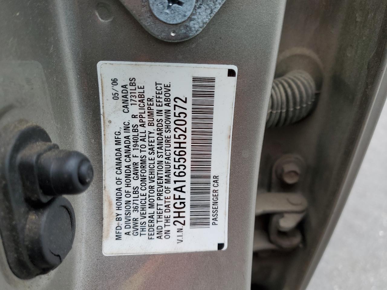 Lot #3274781208 2006 HONDA CIVIC LX