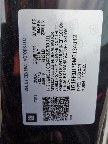 2021 CHEVROLET CAMARO LZ - 1G1FF1R79M0134843