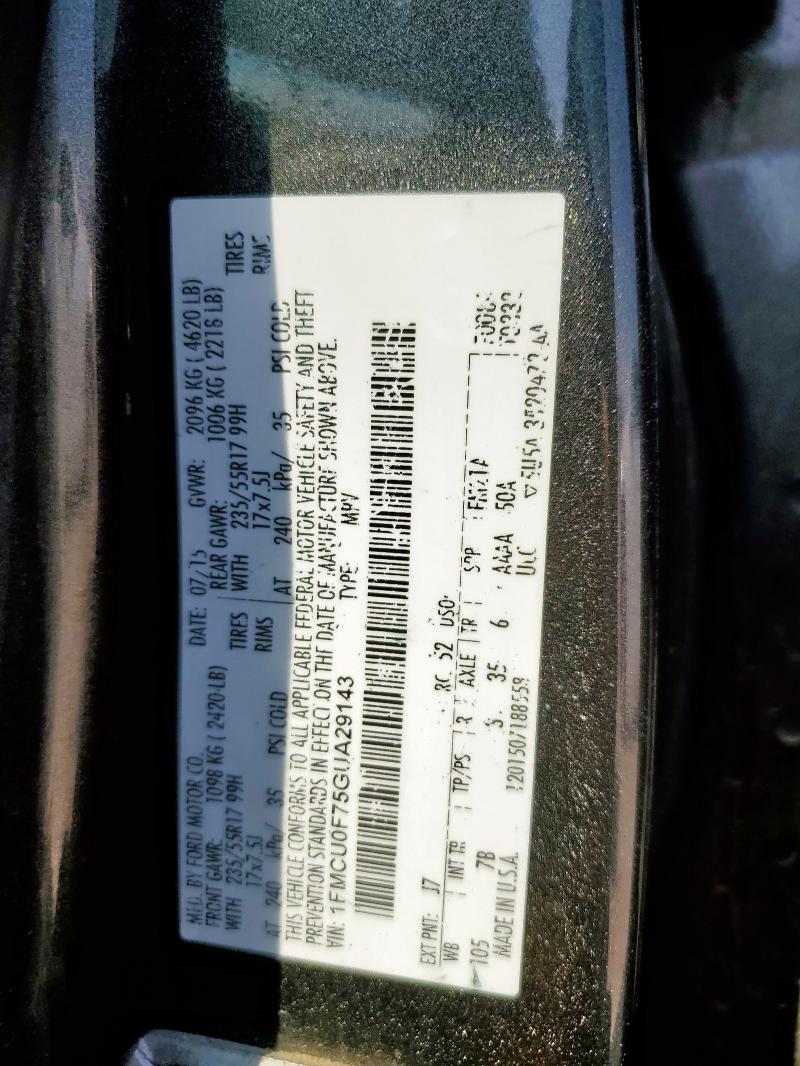 2016 FORD ESCAPE S 1FMCU0F75GUA29143