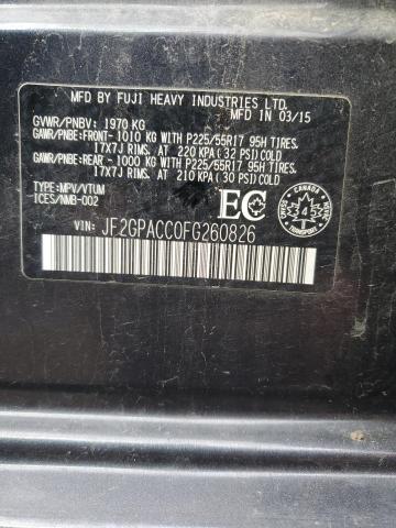 2015 SUBARU XV CROSSTREK 2.0 PREMIUM - JF2GPACC0FG260826