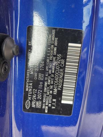 2012 HYUNDAI VELOSTER - KMHTC6AD0CU079266