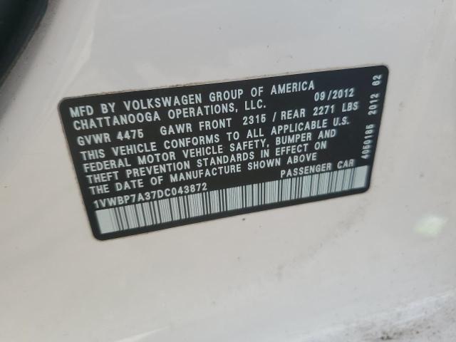 2013 VOLKSWAGEN PASSAT SE - 1VWBP7A37DC043872