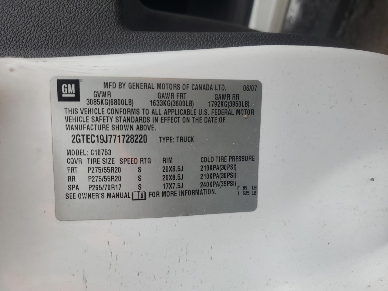 Lot #3292411289 2007 GMC NEW SIERRA