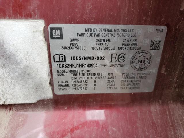 2017 GMC YUKON XL D 1GKS2HKJ1HR143994