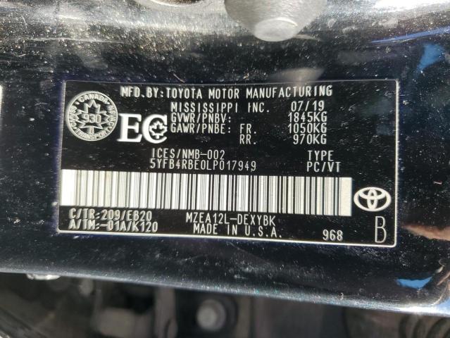 2020 TOYOTA COROLLA SE 5YFB4RBE0LP017949