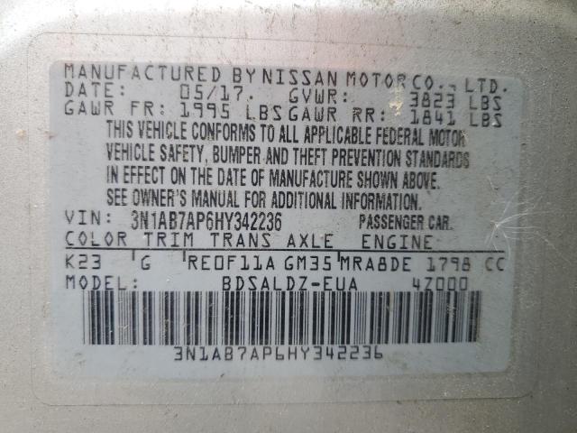 2017 NISSAN SENTRA S - 3N1AB7AP6HY342236