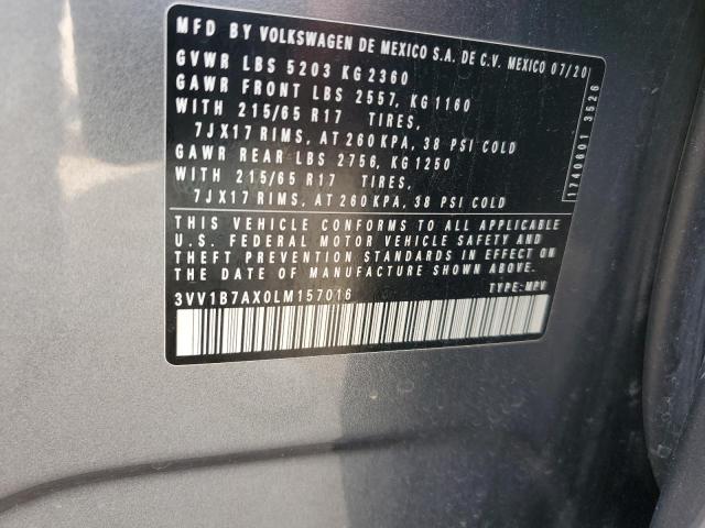 2020 VOLKSWAGEN TIGUAN S #3289196336