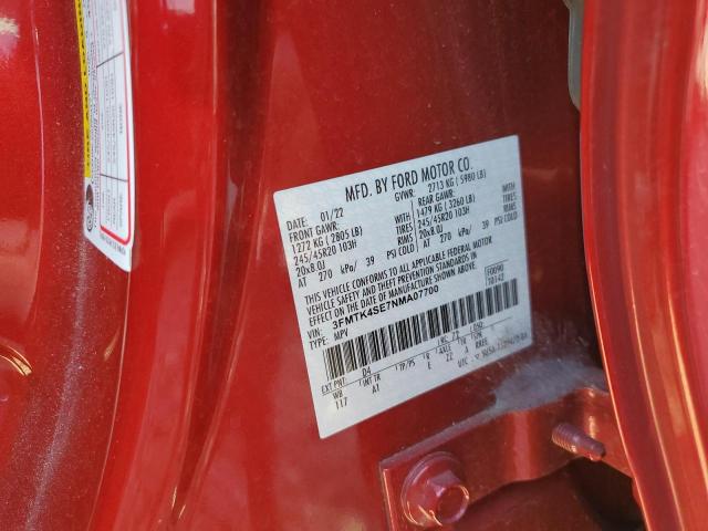 2022 FORD MUSTANG MA - 3FMTK4SE7NMA07700