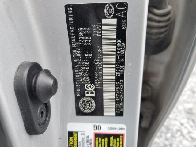 2016 TOYOTA COROLLA L - 2T1BURHE1GC737287