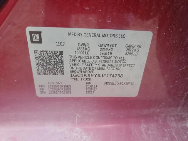 2018 CHEVROLET SILVERADO - 1GC1KXEYXJF174758