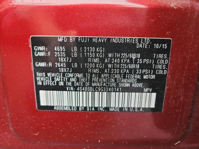 2016 SUBARU OUTBACK 2. #3312634161