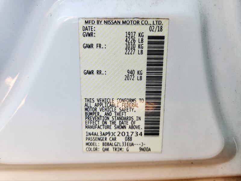 2018 NISSAN ALTIMA 2.5 - 1N4AL3AP9JC201734