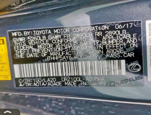 2018 LEXUS LC 500 JTHHP5AY6JA002605