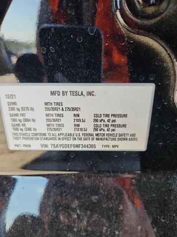 2022 TESLA MODEL Y - 7SAYGDEF6NF344365