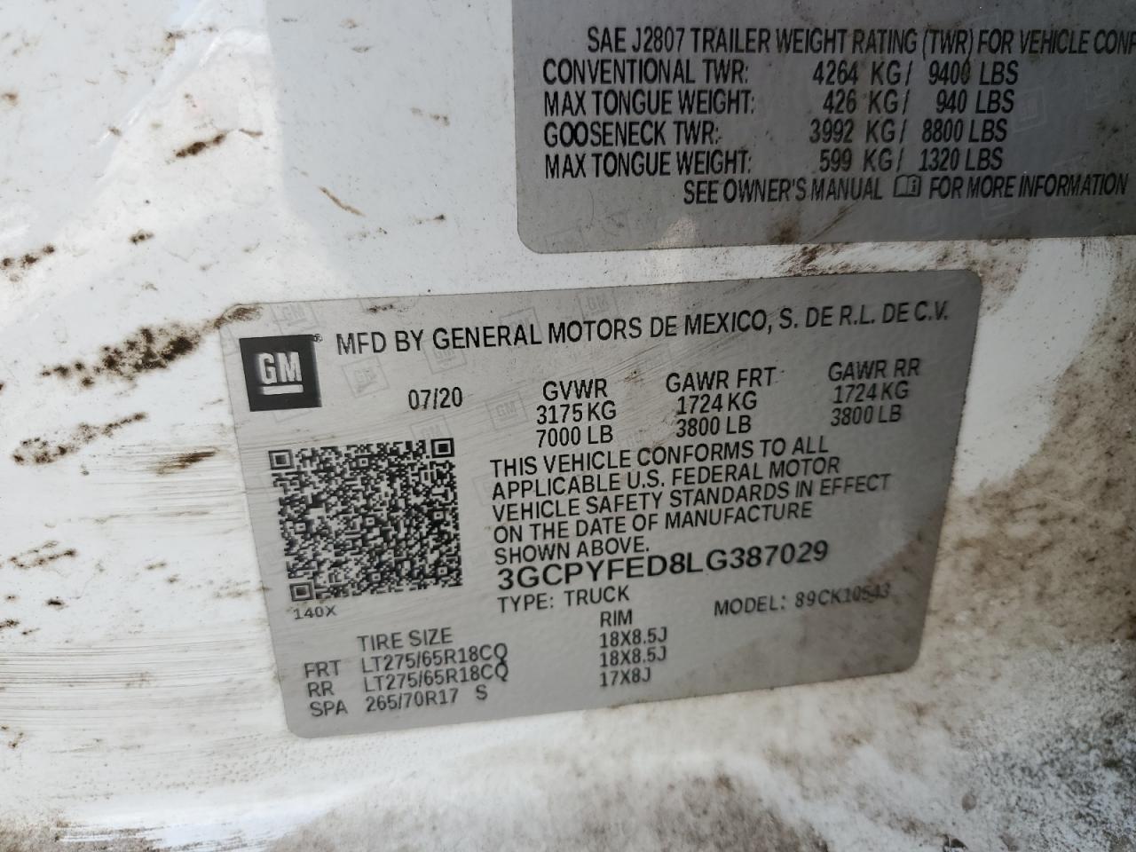 Lot #3318166362 2020 CHEVROLET SILVERADO