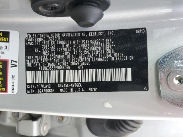 2014 TOYOTA VENZA LE - 4T3BK3BB5EU096066